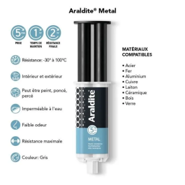 Cyanolit Adhesivo epoxi bicomponente ARALDITE ARA7610594010120 24 ml Spécial Métaux Haute Résistance Réparation Durable