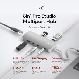 Hub USB Linq Byelements LQ49081PS Blanc Gris
