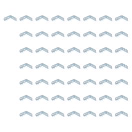 Emuca Lot de 50 équerres de raccordement pour meubles, 42x42mm, 4 trous, Acier, zingué