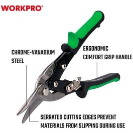 Ciseaux Coupe tôle Workpro 250 mm 250mm Droite