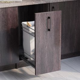 Emuca Chariot coulissant avec paniers et chariot à pain Titane avec fermeture à amortie, module 300mm, Acier, Gris Anthracite