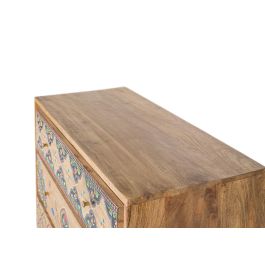 GINER Y COLOMER Commode en bois massif de manguier avec détails peints à la main - Design robuste naturel
