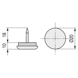 HERRAJES ALK Quitarruido 20mm Fer Plastique Niquel Protection Meubles