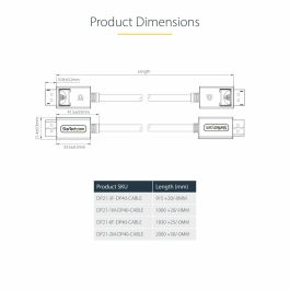 Câble USB Startech DP21-3M-DP40-CABLE Noir 3 m
