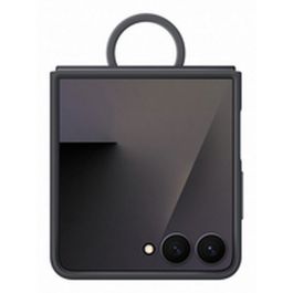 Samsung Galaxy Flip7 Housse Étui Silicone Noir avec Anneau Ring Case - Protection Résistant aux Traces de Doigts