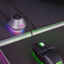 Thermaltake ARGENT MB1 Bungee Souris de Jeu RGB Anti-Traction - Plastique Gris