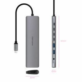Hub USB NANOCABLE 10.16.4608 Gris 100 W 50 W