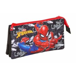 Trousse Fourre-Tout Triple Spider-Man Noir 22 x 12 x 3 cm