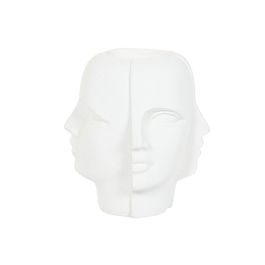 Cache-pot Home ESPRIT Blanc Magnésium Moderne Visage 49 x 49 x 50 cm