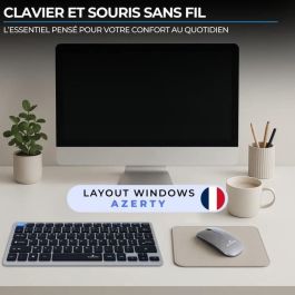 Bluestork BLU3760162055160 - Combo clavier et souris sans fil - Bluetooth et adaptateur inclus - Ultramince et léger - Pour travail mobile et télétravail