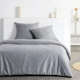 Today Essential - Parure de lit 2 personnes 220x240 cm, effet crépon gris, 100% polyester, housse de couette et 2 taies d'oreiller Precio: 32.9900004. SKU: B1JTN4H29J