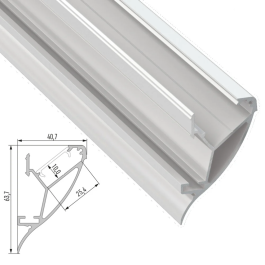 Profilé Aluminium CONVA 2,02M - Laqué Blanc