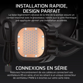 Corsair Nautilus RS LCD 240 mm - Watercooling processeur avec écran IPS, ventilateurs RS120 PWM, compatibilité Intel et AMD (Socket LGA 1851, AM5)
