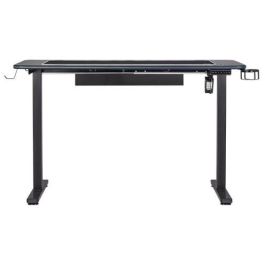 Thermaltake GT120 RGB Bureau Gamer avec Rétroéclairage LED, Plateau en Fibre de Carbone, Réglage Hauteur Électrique (45 cm), Charge 80 kg, 120 x 60 cm, Noir