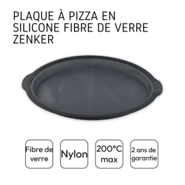 Zenker Moule à Pizza en Silicone Fibre de Verre Noir Ø 36 cm - Pour Pizzas et Tartes Flambées - Démoulage Facile