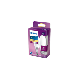 Philips 929001345367 Pack 2 Ampoules LED E14 B35 4.3W 470Lm 2700K