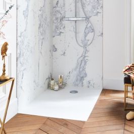 Receveur de douche extra-plat Jacob Delafon IPSO 90x90x3 cm - Blanc Mat Texture Pierre