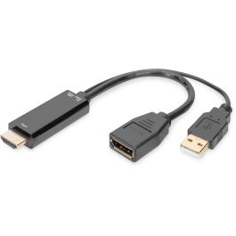 DIGITUS 4K HDMI Adapter - HDMI auf DisplayPort 0,2m schwarz