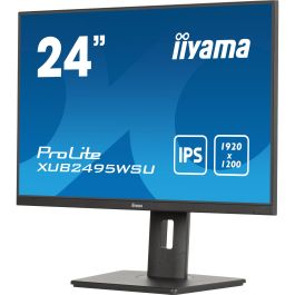61,1cm/24" (1920x1200) Iiyama Prolite XUB2495WSU-B7 16:10 FHD IPS 4ms 75Hz HDMI DP USB Speaker Pivot Black