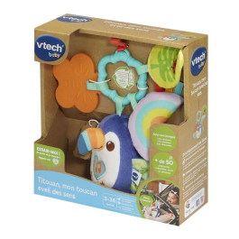 Vtech Baby Titouan Mon Toucan Éveil des Sens - Jouet d'Éveil Sensoriel Nomade en Plastique Recyclé - 3 à 36 Mois - Multicolore
