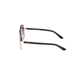 Guess Lunettes de soleil femme GU00107 05B carrées noir monture métal, verres gris dégradé 58mm