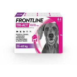 Frontline TRI-ACT Pipettes pour chiens 20-40kg - Lot de 6 - Protection 4 semaines contre puces, tiques, moustiques