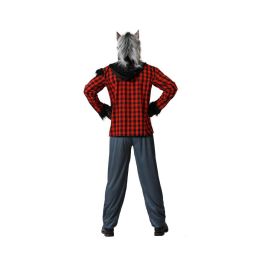 Déguisement Homme-Loup Adulte - Costume Gris avec Chemise à Carreaux Déchirée et Pantalon Effet Poilu - Tailles M et L