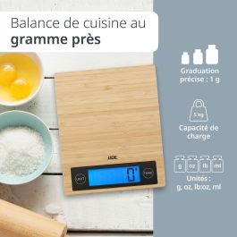 Ade ADE4260075857824 Balance de cuisine digitale RAMONA Bambou 23 x 18 x 2 cm