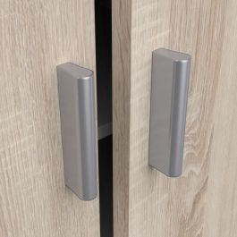 Dmora Meuble à chaussures moderne en chêne brossé et blanc perle - 2 portes, 6 étagères, jusqu'à 21 paires - L 54,6 cm