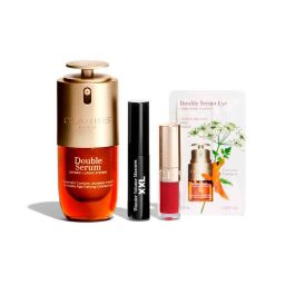 Clarins Double Serum Coffret 4 pcs : Double Serum 30ml, Mascara 3ml, Huile à lèvres 1,4ml, Double Serum Yeux