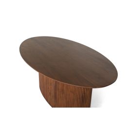 GINER Y COLOMER Table de salle à manger ovale en bois d'acacia couleur cerisier, 200 x 110 x 76 cm (Longueur x Largeur x Hauteur)