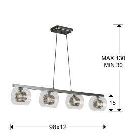 Lampe suspendue Flash SCH-391653 4xG9 avec ampoule blanc chaud