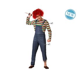 Déguisement Homme Adulte Déguisement Effrayant de Poupée avec Combinaison, Multicolore, Taille XS-S, pour Halloween et Soirées à Thème
