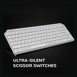Clavier sans fil Mars Gaming MKSILENKEYSWES Blanc Espagnol Qwerty