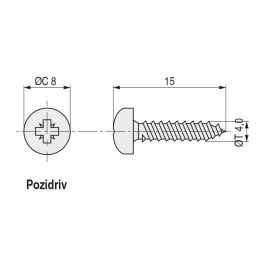 UCAFIX Vis à bois tête ronde Pozidriv 15mm Longueur Diamètre 4mm (1000 pièces)