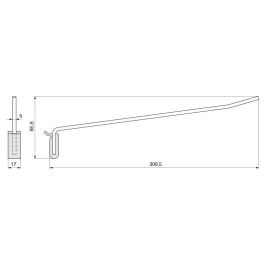 ZOBAL Crochet d'Exposition Droit L306