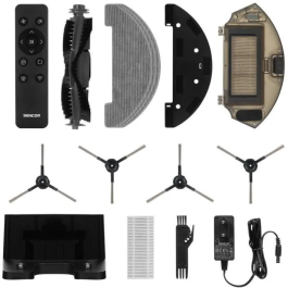 Sencor Aspirateur Robot SRV 4550WH - Aspiration et Lavage, Batterie 2600 mAh 100 min, Commande Appli et Télécommande