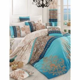 Housse de couette 220x240 cm + 2 taies d'oreiller 60x60 cm, 100% coton renforcé, Turquesa - AUC8681181730843