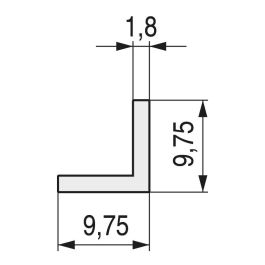 HERRAJES ALK Profilé Aluminium Eton Pour Cantos 3M Naturel Forme Angulaire 9.75X9.75mm (Lot de 10)