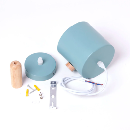 Lampe suspendue Scarlet en métal et bois, design moderne, cable réglable, SKD-P1014-OG