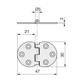 HERRAJES ALK Charnière pour portes battantes Finition mate