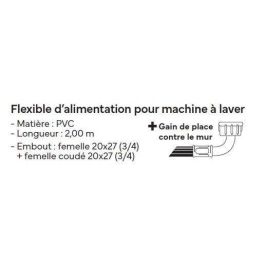 Novobain Tuyau d'alimentation pour machine à laver - 2 m