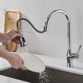 Mitigeur Fontastock Chrome Acier inoxydable Laiton Céramique Alliage de Zinc Forme en C Élevé