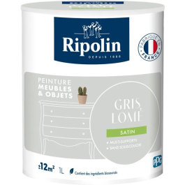 Ripolin - Peinture Meubles & Objets 1L - Satiné - Gris Lomé - Pour Bois, Mélaminé, Métal - Intérieur/Extérieur - 10% Biosourcé Precio: 61.656. SKU: B1GDJPD2MY