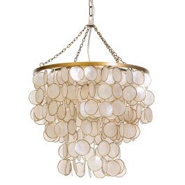 Suspension Home ESPRIT Beige Doré Métal Nacre noire 50 W 40 x 40 x 48 cm
