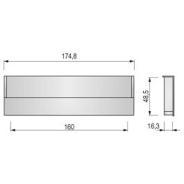 Viefe Poignée Zamak Flat 160mm Chrome