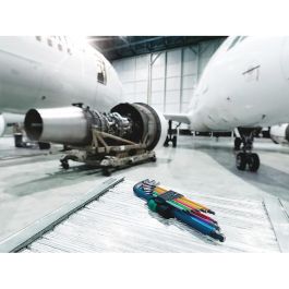 Wera 05022210001 Set de clés Allen hexagonales forme L Blacklaser, 9 pièces (1,5-10 mm), acier inoxydable oxydation noire, étui inclus