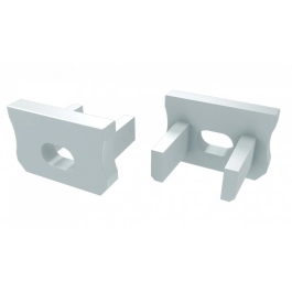 Bouchon de Finition Profil Type X - Aluminium Argent - Avec Trou