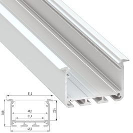 Profilé Aluminium Type INSO 2,02M - Lacado Blanco