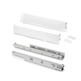 Emuca Tiroir extérieur Simplex 25kg hauteur 88mm, profondeur 440mm, acier, peint en blanc